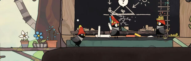 Screenshot aus dem Spel The Merlies. Man sieht drei kleine Vogelwesen in einer Miniaturwelt. | Copyright ARTE